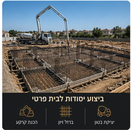 ביצוע יסודות לבית פרטי