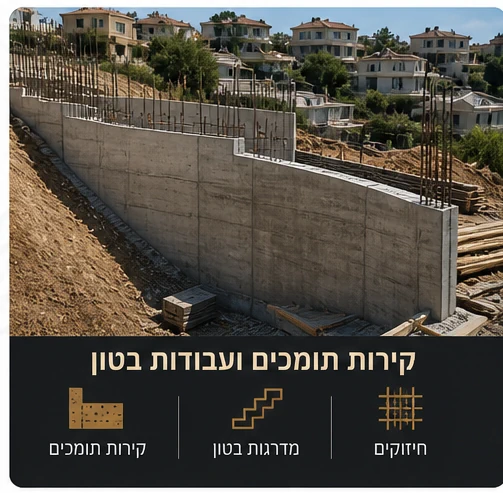 קירות תומכים ועבודות בטון
